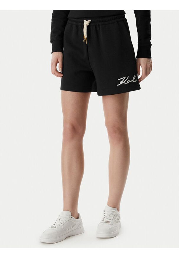 Karl Lagerfeld - KARL LAGERFELD Szorty sportowe B2W10124 Czarny Regular Fit. Kolor: czarny. Materiał: bawełna