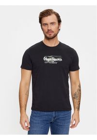 Pepe Jeans T-Shirt Castle PM509204 Czarny Regular Fit. Kolor: czarny. Materiał: bawełna
