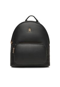 TOMMY HILFIGER - Tommy Hilfiger Plecak Popette Soft Dome AW0AW17652 Czarny. Kolor: czarny. Materiał: skóra