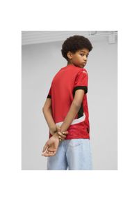 Puma - Młodzieżowa koszulka domowa Egipt 2025 PUMA Red Black. Kolor: czerwony, wielokolorowy, czarny