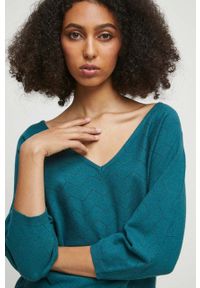 medicine - Medicine sweter damski kolor zielony lekki. Kolor: zielony. Materiał: materiał #5