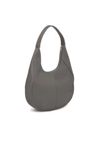 Kazar - Szara torebka na ramię w kształcie półksiężyca. Kolor: szary. Materiał: skórzane. Styl: klasyczny. Rodzaj torebki: na ramię #2