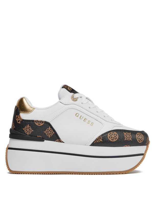 Guess Sneakersy Camrio4 FLPCM4 FAL12 Biały. Kolor: biały. Materiał: skóra
