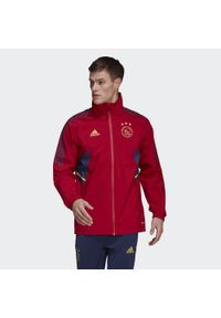 Adidas - Ajax Amsterdam Condivo 22 Storm Jacket. Kolor: czerwony. Materiał: materiał #1