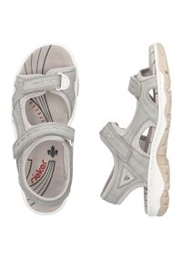 Komfortowe sandały damskie sportowe na rzepy szare Rieker 68866-40. Zapięcie: rzepy. Kolor: szary. Styl: sportowy #6