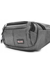 Męska Saszetka na Biodro (Nerka) - Pako Jeans - Szara. Kolor: szary. Materiał: poliester #10