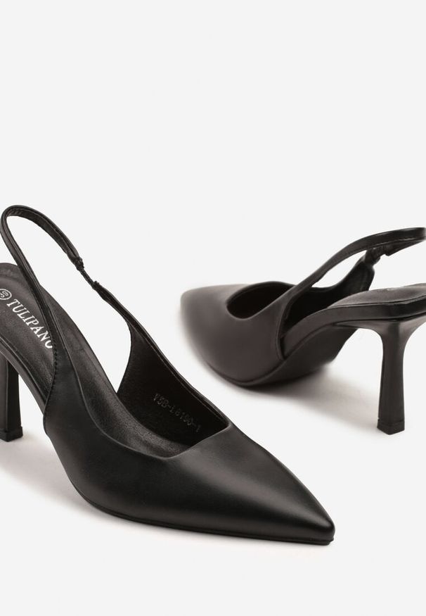 Born2be - Czarne Sandały na Szpilce Bez Pięty Parsedi. Okazja: na co dzień, na spotkanie biznesowe. Kolor: czarny. Obcas: na szpilce. Styl: klasyczny, glamour, biznesowy, casual