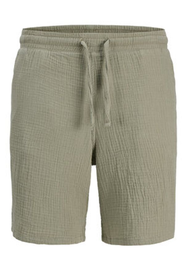 Jack & Jones Szorty materiałowe Jaiden 12274758 Khaki Relaxed Fit. Kolor: brązowy. Materiał: bawełna