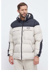 columbia - Columbia kurtka Ballistic Ridge Oversized Puffer męska kolor beżowy zimowa oversize. Typ kołnierza: kaptur. Kolor: beżowy. Materiał: syntetyk, włókno. Sezon: zima #3
