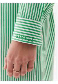 Simple Sukienka koszulowa SUD011 Zielony Regular Fit. Kolor: zielony. Materiał: bawełna. Typ sukienki: koszulowe #6