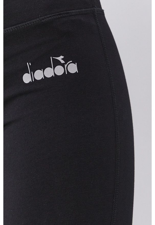 Diadora - Legginsy. Stan: podwyższony. Kolor: czarny. Materiał: dzianina