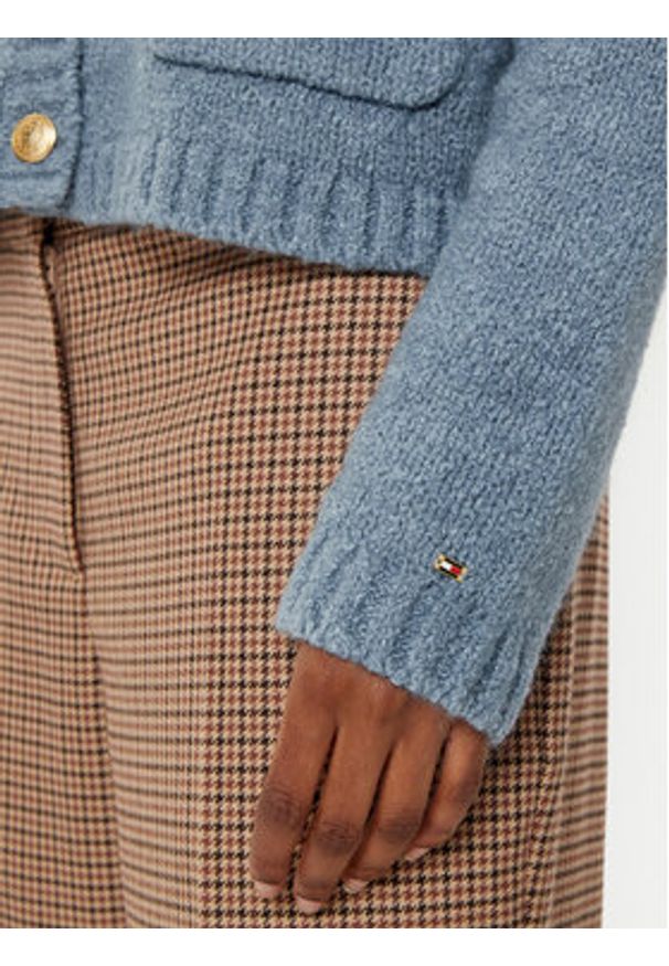 TOMMY HILFIGER - Tommy Hilfiger Kardigan WW0WW44473 Niebieski Regular Fit. Kolor: niebieski. Materiał: syntetyk