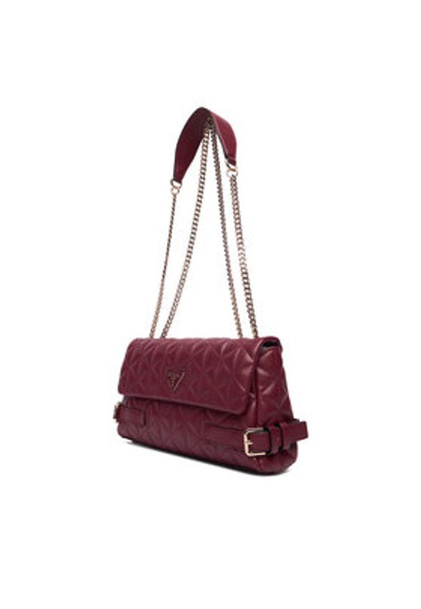 Guess Torebka Paisleigh HWQG98 83210 Bordowy. Kolor: czerwony. Materiał: skórzane