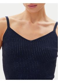 Fracomina Top FR25ST4006K410J9 Granatowy Slim Fit. Kolor: niebieski. Materiał: wiskoza #5