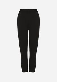 Born2be - Czarne Szerokie Spodnie z Bawełną i Wysokim Stanem Neorenna. Okazja: na co dzień. Stan: podwyższony. Kolor: czarny. Materiał: bawełna. Styl: casual #7