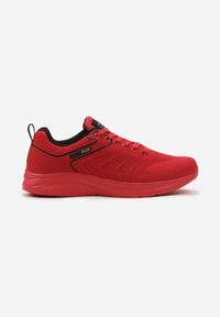 Born2be - Czerwone Płaskie Klasyczne Buty Sportowe ze Sznurowaniem Clarilla. Kolor: czerwony. Materiał: jeans. Wzór: aplikacja #1