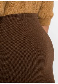 Spódnica mini w żakardowy wzór bonprix brązowy. Kolor: brązowy. Materiał: żakard #4