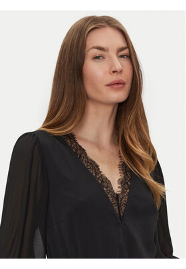 TwinSet - TWINSET Sukienka codzienna 251TP2780 Czarny Loose Fit. Okazja: na co dzień. Kolor: czarny. Materiał: syntetyk. Typ sukienki: proste. Styl: casual