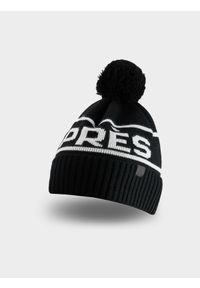 4f - 4F Czapka zimowa z dodatkiem wełny damska - czarna M. Kolor: czarny. Materiał: wełna. Sezon: zima. Styl: casual, klasyczny #1