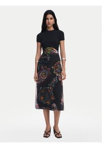 Desigual Sukienka codzienna Paisley 25SWVK32 Czarny Regular Fit. Okazja: na co dzień. Kolor: czarny. Materiał: syntetyk. Wzór: paisley. Typ sukienki: proste. Styl: casual