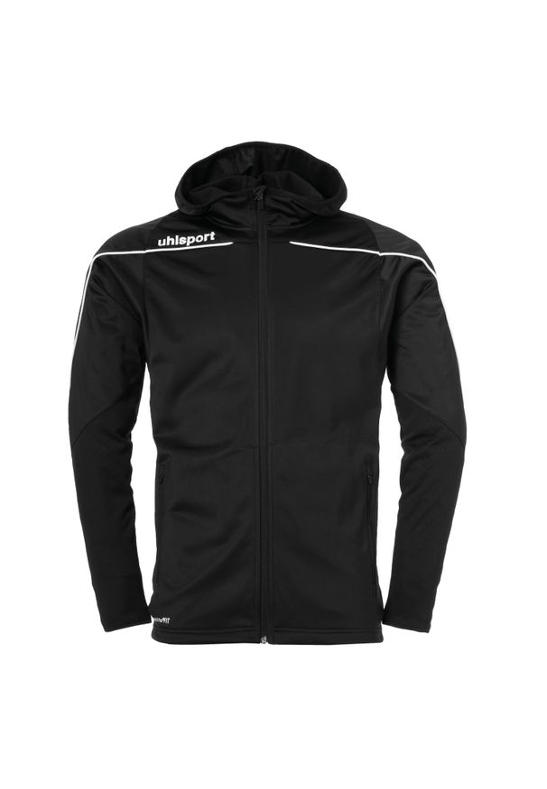UHLSPORT - Kurtka dziecięca z kapturem Uhlsport Stream 22. Typ kołnierza: kaptur. Kolor: czarny, biały, wielokolorowy. Materiał: dresówka. Sport: fitness, piłka nożna