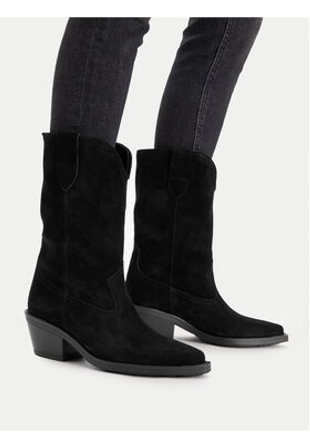 Badura Kowbojki EO-CAMILA-5031 Czarny. Kolor: czarny. Materiał: skóra, zamsz