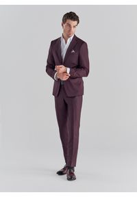 Pako Lorente - PAKO LORENTE – Bordowe spodnie garniturowe P22SF-6G-016-D-S. Kolor: czerwony. Materiał: poliester, wiskoza, elastan. Wzór: gładki. Styl: elegancki #5