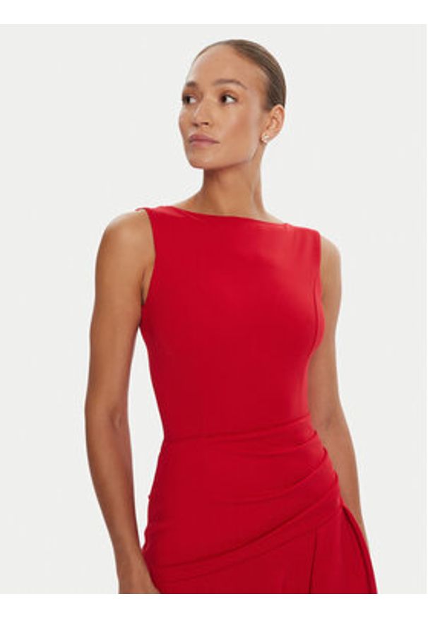 Rinascimento Sukienka koktajlowa CFC0125337003 Czerwony Regular Fit. Kolor: czerwony. Materiał: syntetyk. Styl: wizytowy