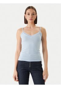 Morgan Top 192-BARBA.N Błękitny Slim Fit. Kolor: niebieski. Materiał: wiskoza #1