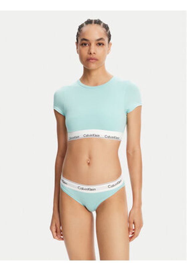 Calvin Klein Underwear T-Shirt LV00QF7213 Zielony Slim Fit. Kolor: zielony. Materiał: bawełna