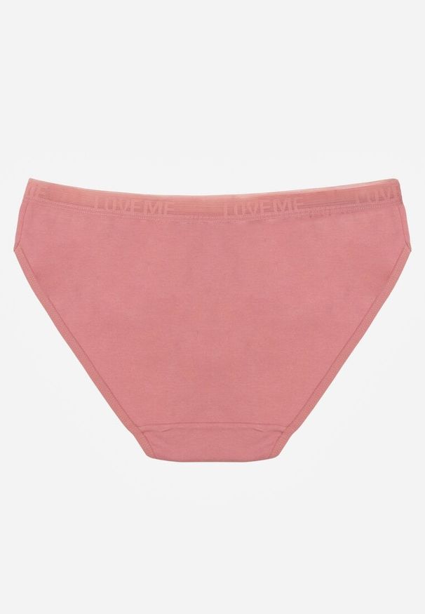 Born2be - Ciemnoróżowe Majtki Figi z Bawełną i Ozdobnymi Napisami Phioreia. Kolor: różowy. Materiał: bawełna. Wzór: napisy