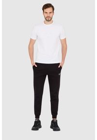 EA7 Emporio Armani - EA7 Biały męski t-shirt z dużym białym logo, Rozmiar S. Kolor: biały