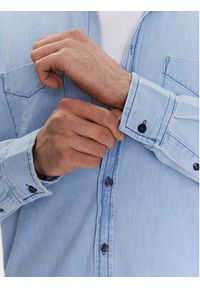 Sisley Koszula jeansowa 5FV6SQ017 Błękitny Regular Fit. Kolor: niebieski. Materiał: bawełna