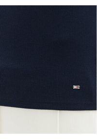 TOMMY HILFIGER - Tommy Hilfiger Top WW0WW44572 Granatowy Slim Fit. Kolor: niebieski. Materiał: bawełna #3