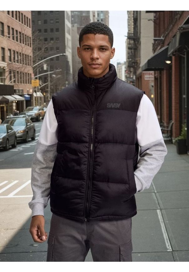 Sinsay - Pikowana kamizelka puffer - czarny. Kolor: czarny