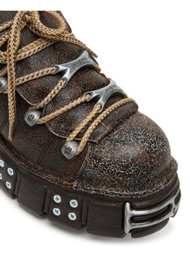 NEW ROCK Sneakersy M-120N-C83 Brązowy. Kolor: brązowy. Materiał: skóra