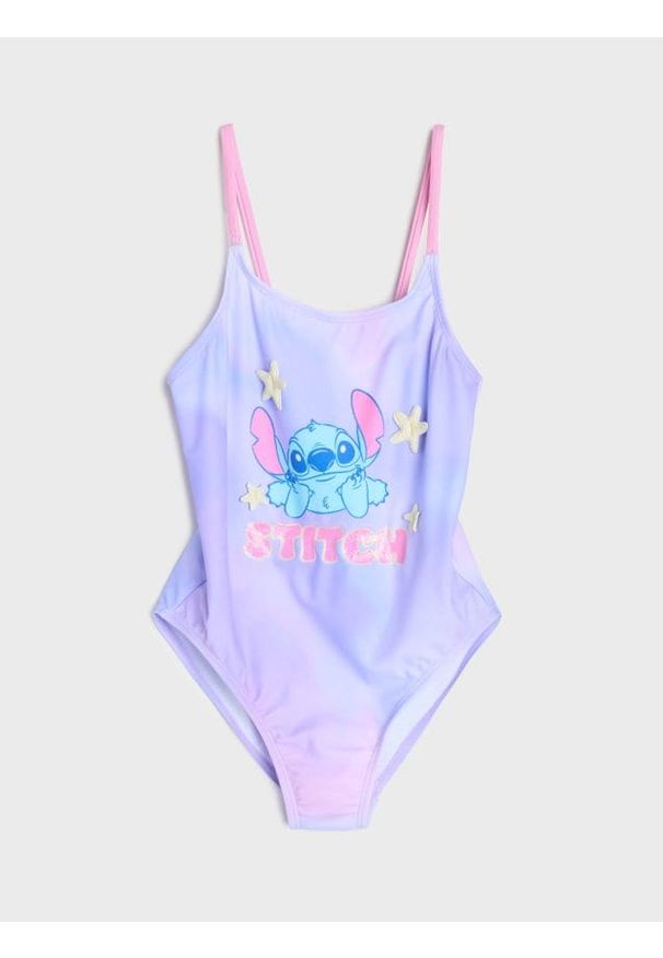 Sinsay - Jednoczęściowy strój kąpielowy z efektem ombre Stitch - fioletowy. Kolor: fioletowy