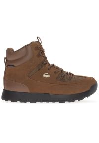 Buty Lacoste Urban Breaker 224 1 CMA 748CMA0015-267 - brązowe. Zapięcie: sznurówki. Kolor: brązowy. Materiał: zamsz, materiał, skóra, guma. Szerokość cholewki: normalna. Sezon: zima