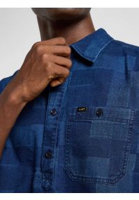 Lee - MESKA KOSZULA LEE POPOVER SHIRT SS INDIGO PATCHWORK DOBBY 112364121 #5