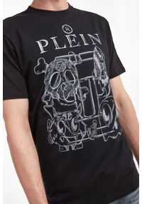 Philipp Plein - T-shirt męski PHILIPP PLEIN. Materiał: prążkowany. Długość rękawa: krótki rękaw. Długość: krótkie. Wzór: nadruk, aplikacja