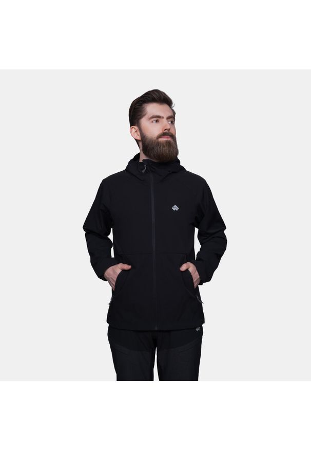 Kurtka męska utralekka softshell Alpinus Arbent. Kolor: czarny. Materiał: softshell