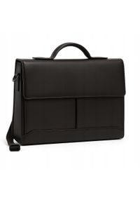 NoName - Torba Torba na laptopa 15,6” biznesowa teczka na ramię pojemna czarna wytrzymała. Kolor: czarny. Styl: biznesowy #1