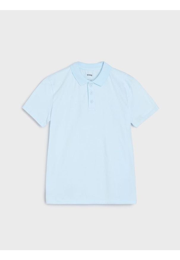 Sinsay - Koszulka polo - błękitny. Typ kołnierza: polo. Kolor: niebieski