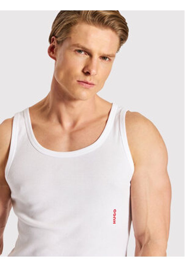 Hugo Komplet 2 tank topów 50469778 Biały Slim Fit. Kolor: biały. Materiał: bawełna