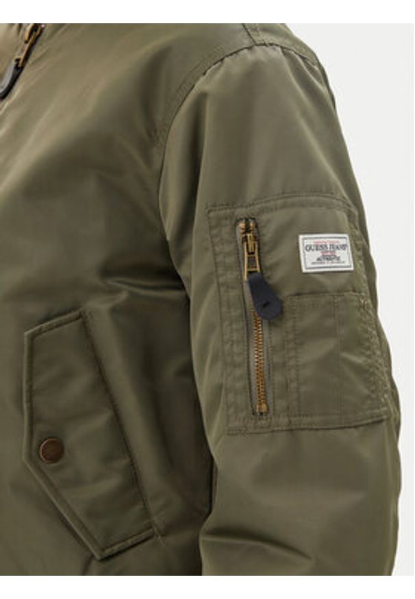 Guess Jeans Kurtka bomber W5RL81 WHAA2 Khaki Regular Fit. Kolor: brązowy. Materiał: syntetyk