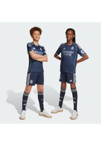 Adidas - Zestaw Real Madrid 25/26 Away Youth Kids. Kolor: szary, niebieski, wielokolorowy. Materiał: dresówka. Sport: piłka nożna
