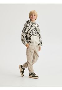 Reserved - Spodnie jogger cargo - beżowy. Kolor: beżowy. Materiał: dzianina, bawełna #1