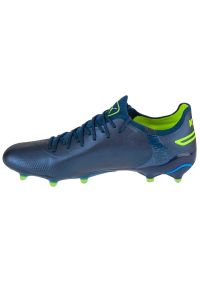 Buty piłkarskie Puma King Ultimate FG/AG 107563-04 niebieskie. Kolor: niebieski. Materiał: syntetyk, dzianina, nylon. Szerokość cholewki: normalna. Sport: piłka nożna