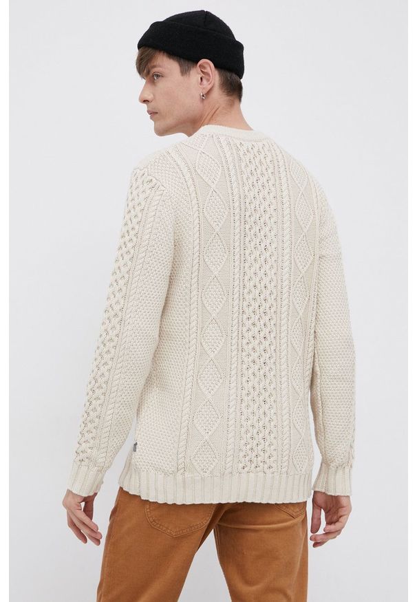 !SOLID - Solid - Sweter. Okazja: na co dzień. Kolor: beżowy. Materiał: dzianina. Wzór: ze splotem. Styl: casual