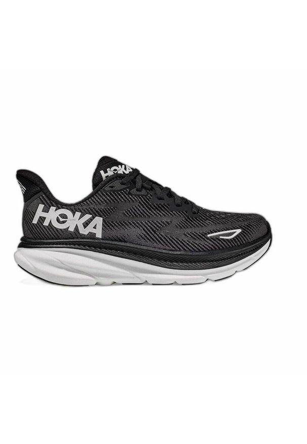 HOKA - Obuwie do Biegania dla Dorosłych Clifton 9. Kolor: czarny. Materiał: materiał, tkanina, syntetyk, guma